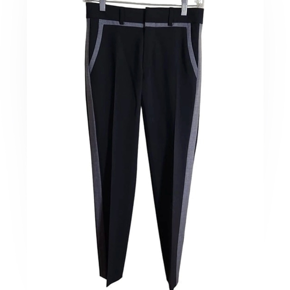 Vince wool striped navy black/gray ankle trousers pants size 2